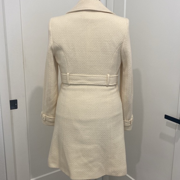 Vintage 70’s Textured Cream 70% Wool, Belted Coat |Size 12 - Picture 5 of 12
